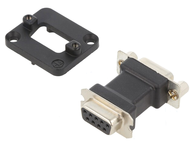 D-SUB FEEDTHROUGH 9P BLACK F-F D-SUB FEEDTHROUGH 9P BLACK F-F